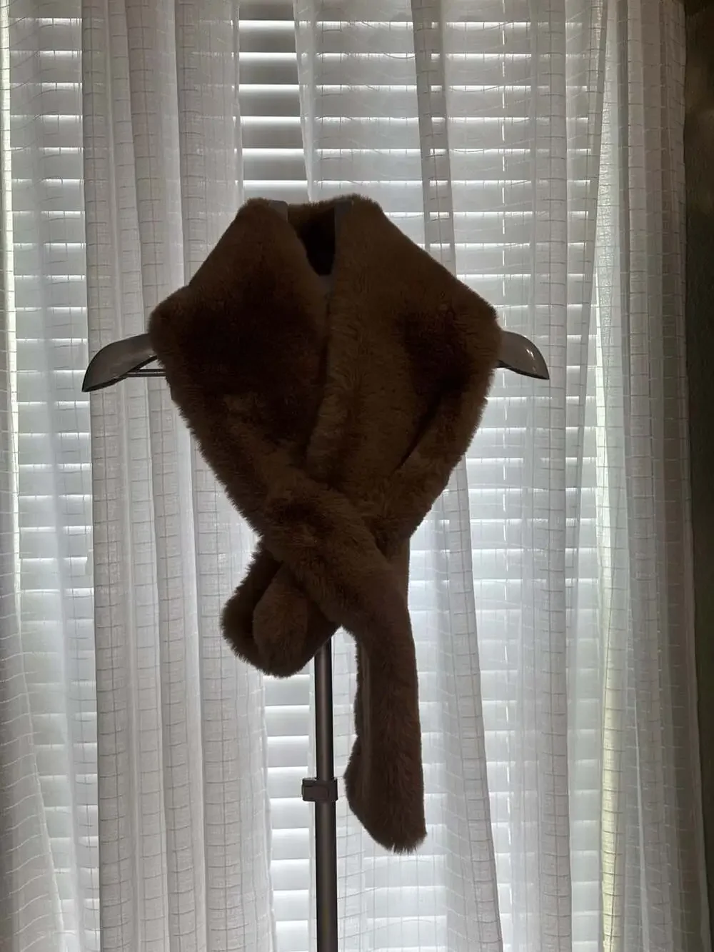 Banana Republic Brown Faux Fur Pull-Through Scarf